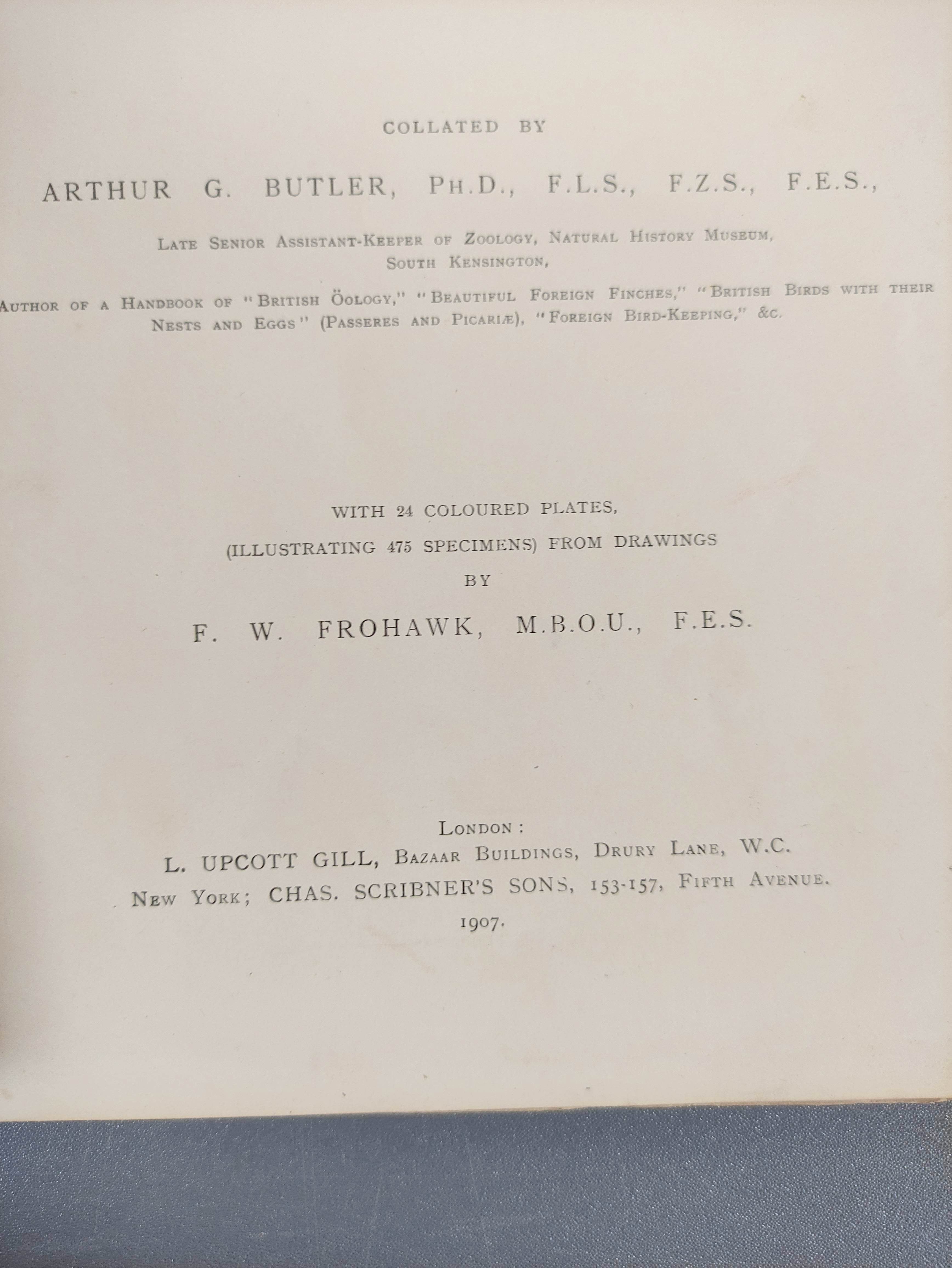 BUTLER A. G.  Birds of Great Britain & Ireland. 2 vols. Good col. plates by H. Gronvold & F. W. - Image 4 of 17