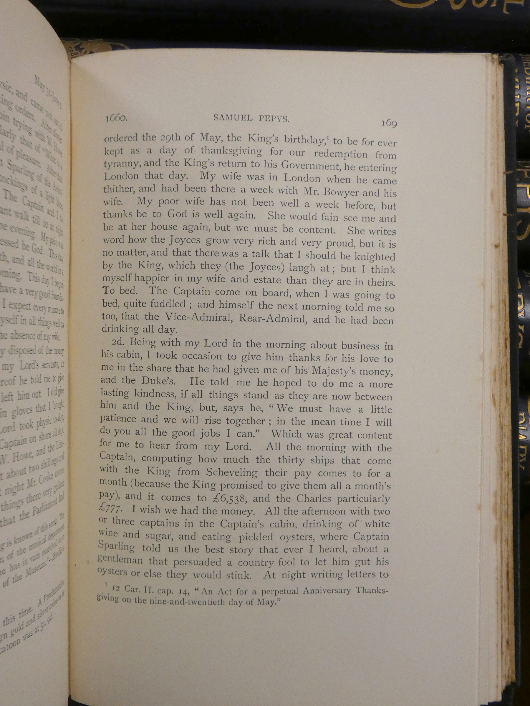 PEPYS SAMUEL.  The Diary with Pepysiana & Index, ed. by H. B. Wheatley. 10 vols. Illus. Orig. blue - Image 6 of 8