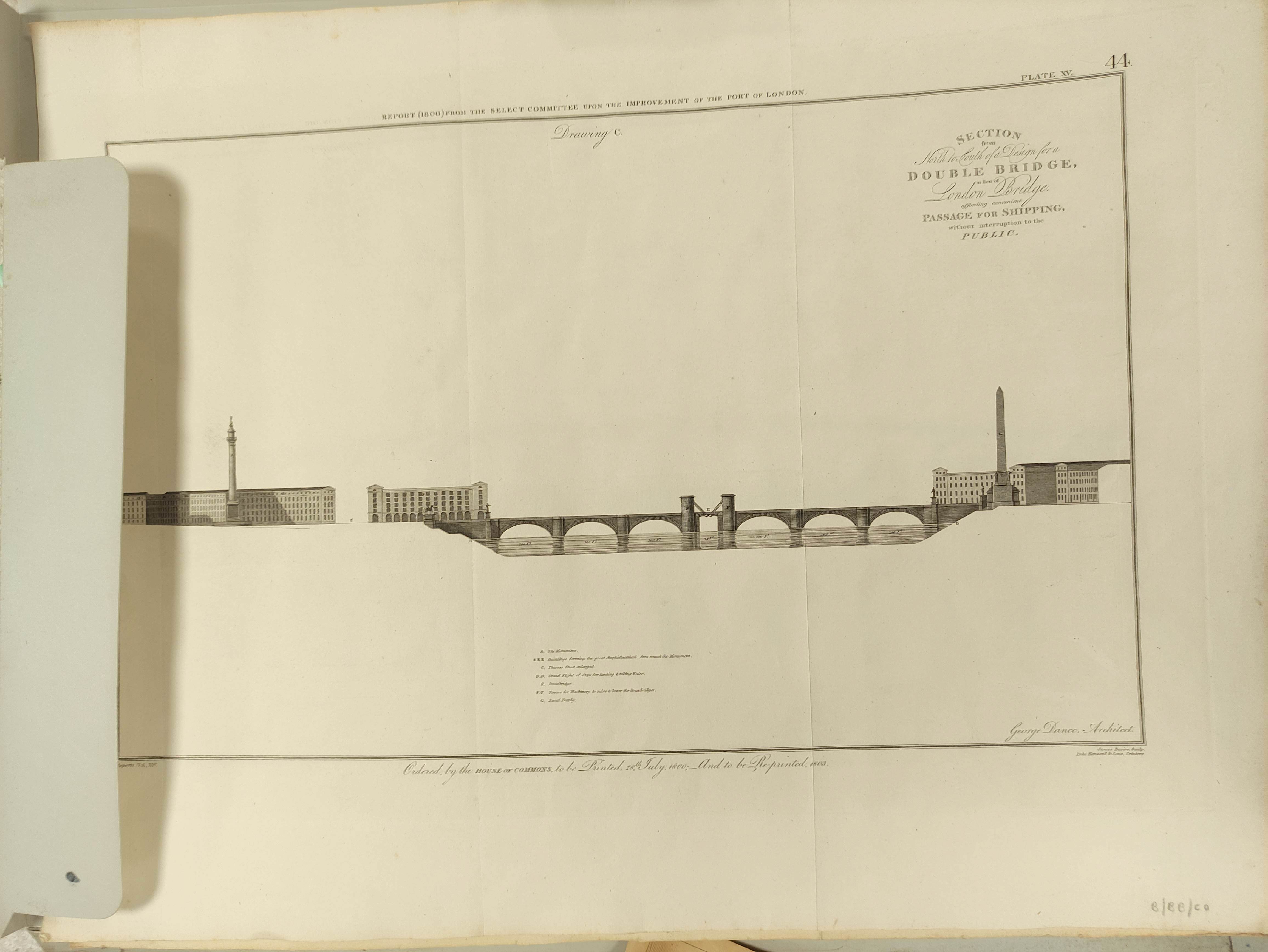 TELFORD & DOUGLASS.  2 engraved elevations & sections for London bridges; also 3 similar incl. - Image 8 of 13