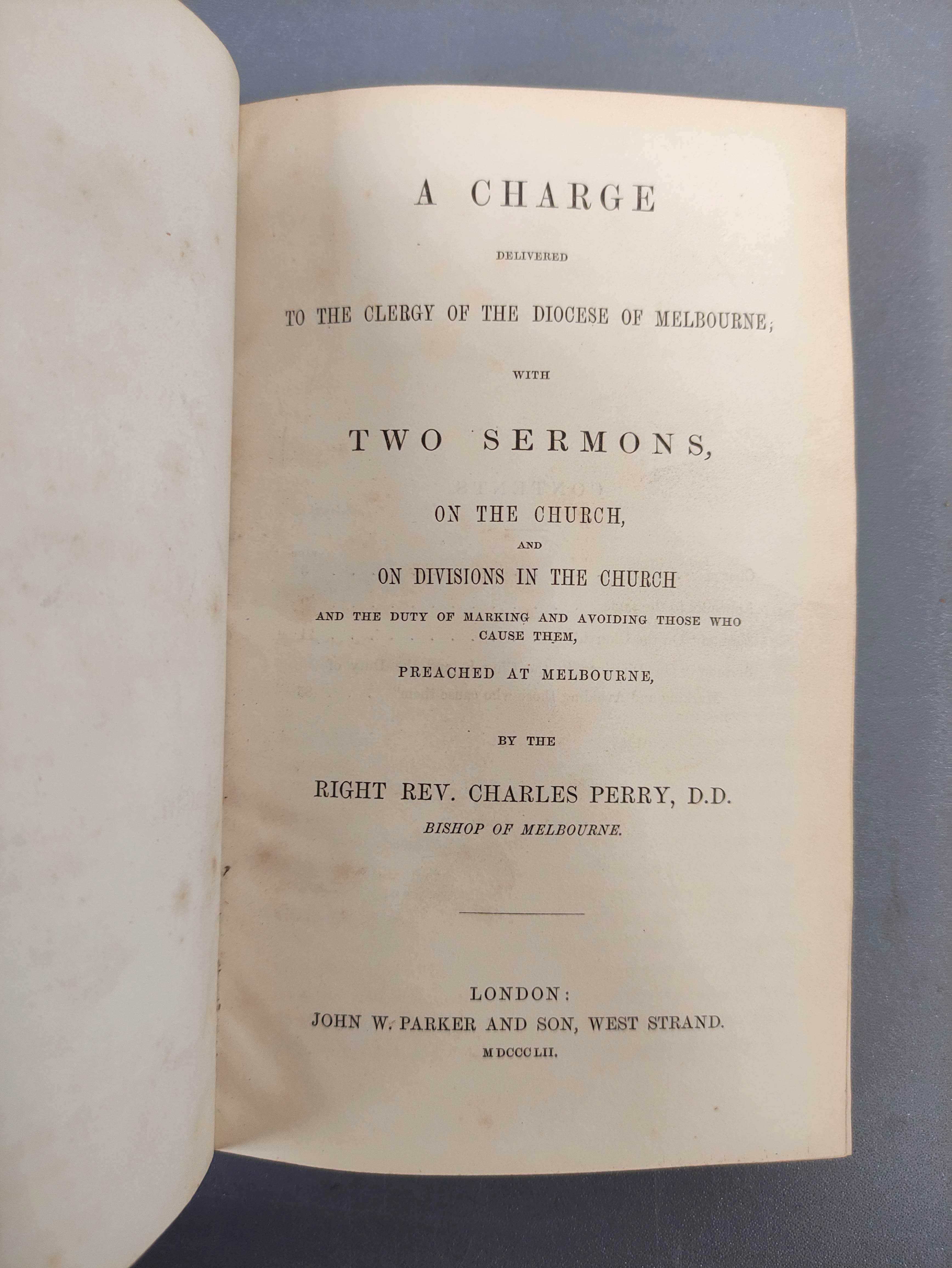 Sermons & Tracts.  Charges by Bishops incl. Melbourne, 1852, Calcutta, 1852 & Calcutta, Madras, - Image 2 of 11