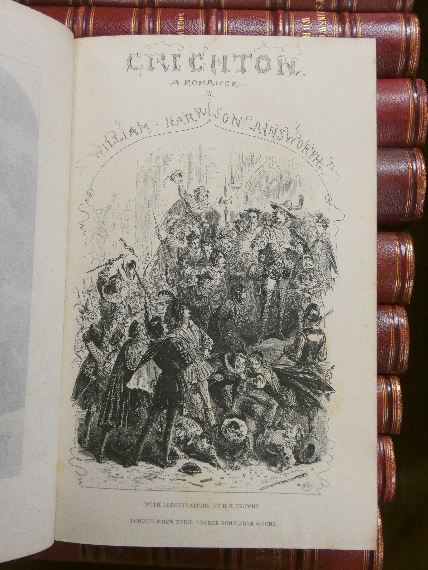 AINSWORTH W. HARRISON.  Works. 16 vols. Illus. Uniform half red morocco. Routledge, n.d. - Image 11 of 13