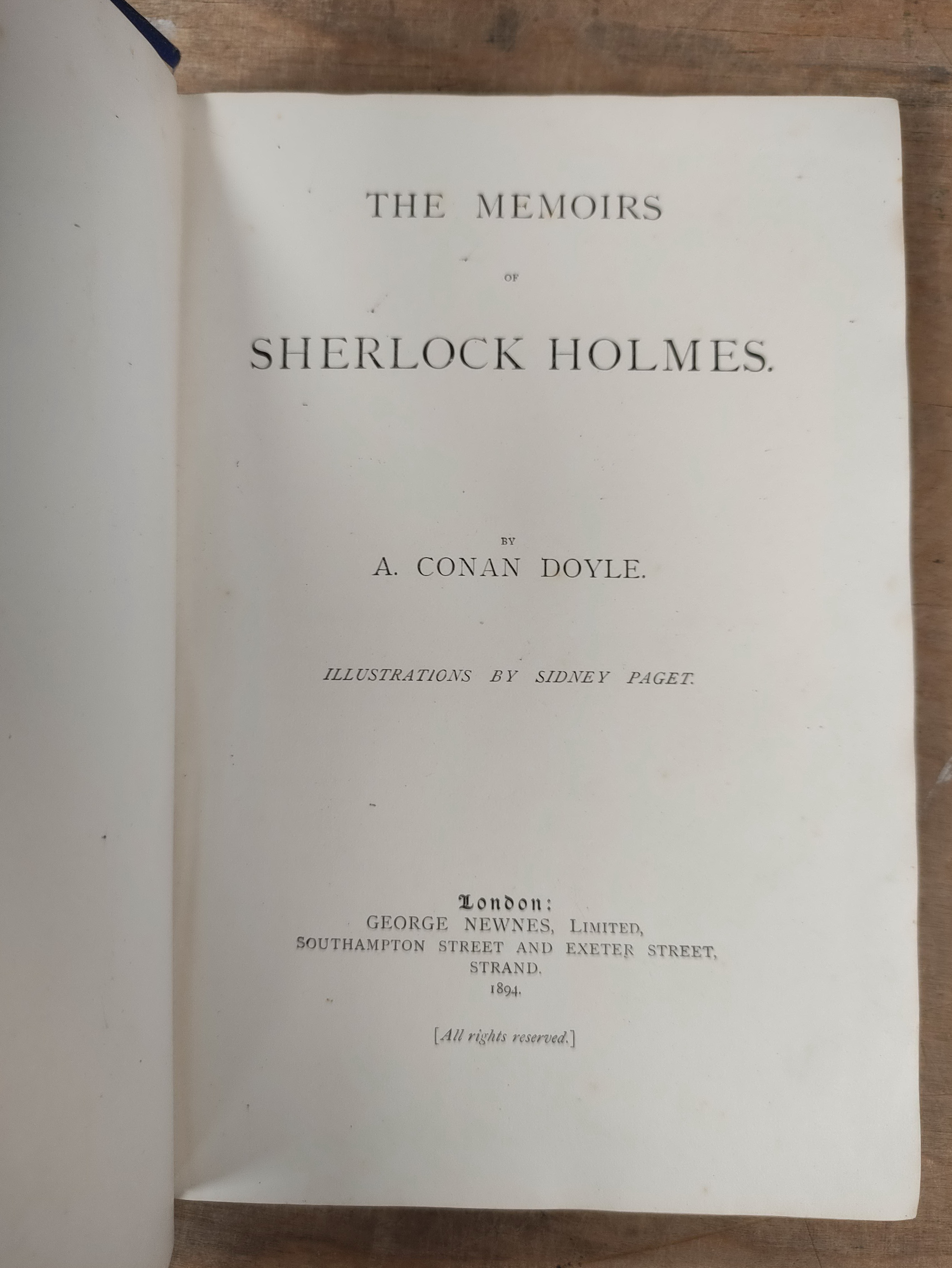 CONAN DOYLE A.  The Memoirs of Sherlock Holmes. Text illus. by Sidney Paget. Large 8vo. Orig. - Image 9 of 12