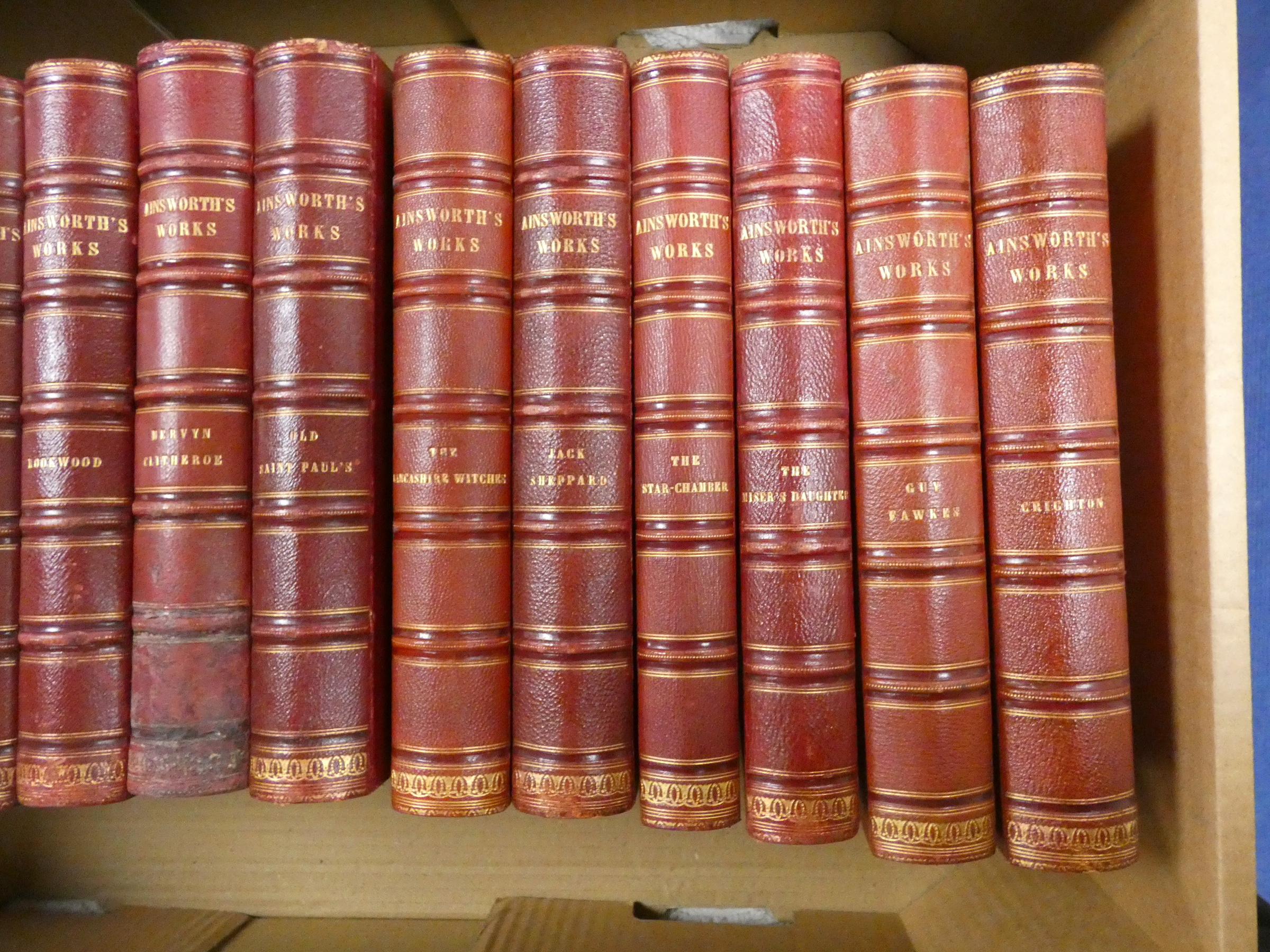 AINSWORTH W. HARRISON.  Works. 16 vols. Illus. Uniform half red morocco. Routledge, n.d. - Image 4 of 13