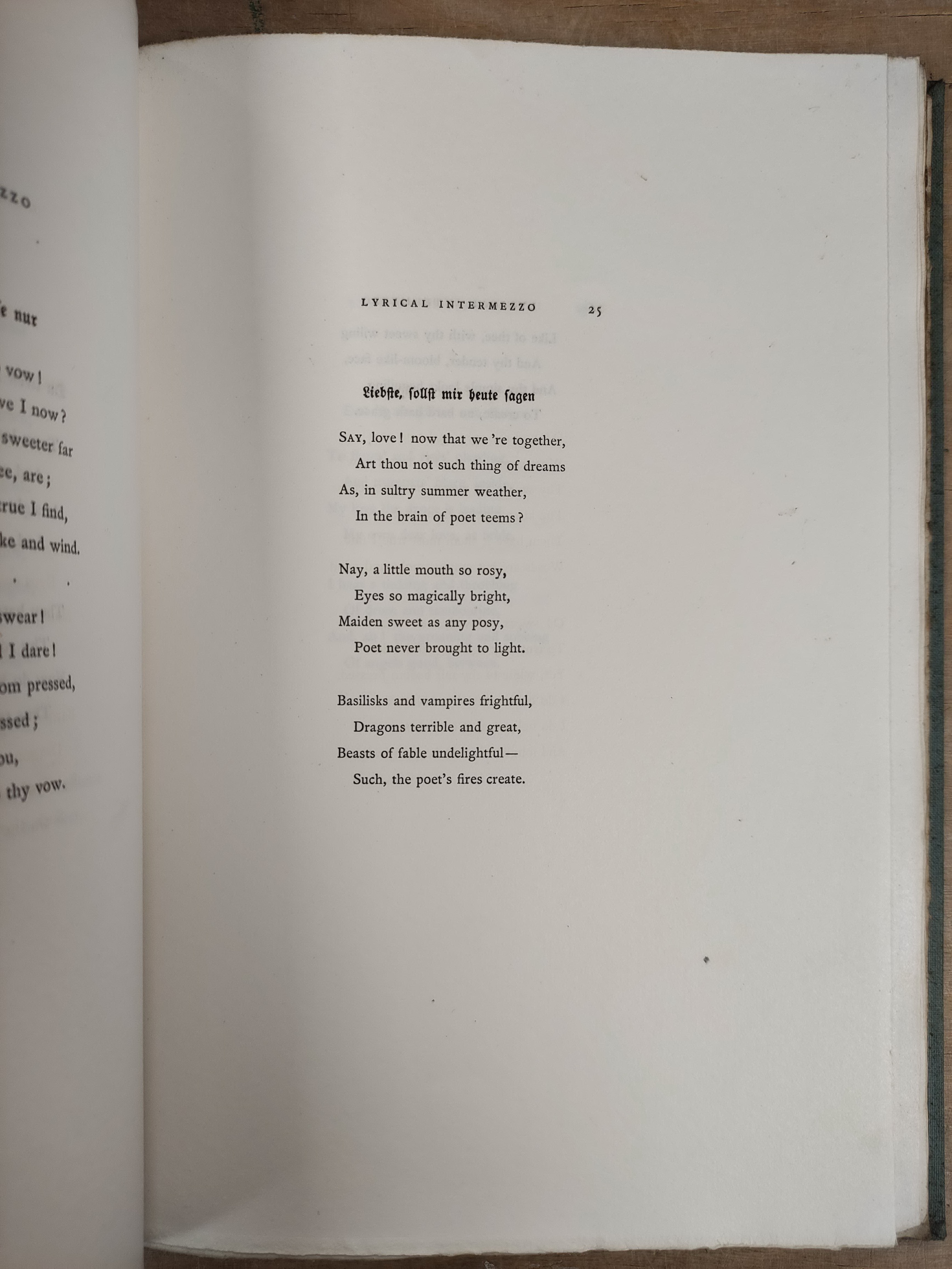 HEINE HEINRICH.  Choice Poems, translated by J. W. Oddie. Ltd. ed. of only 25. Large paper. Qtr. - Image 3 of 4