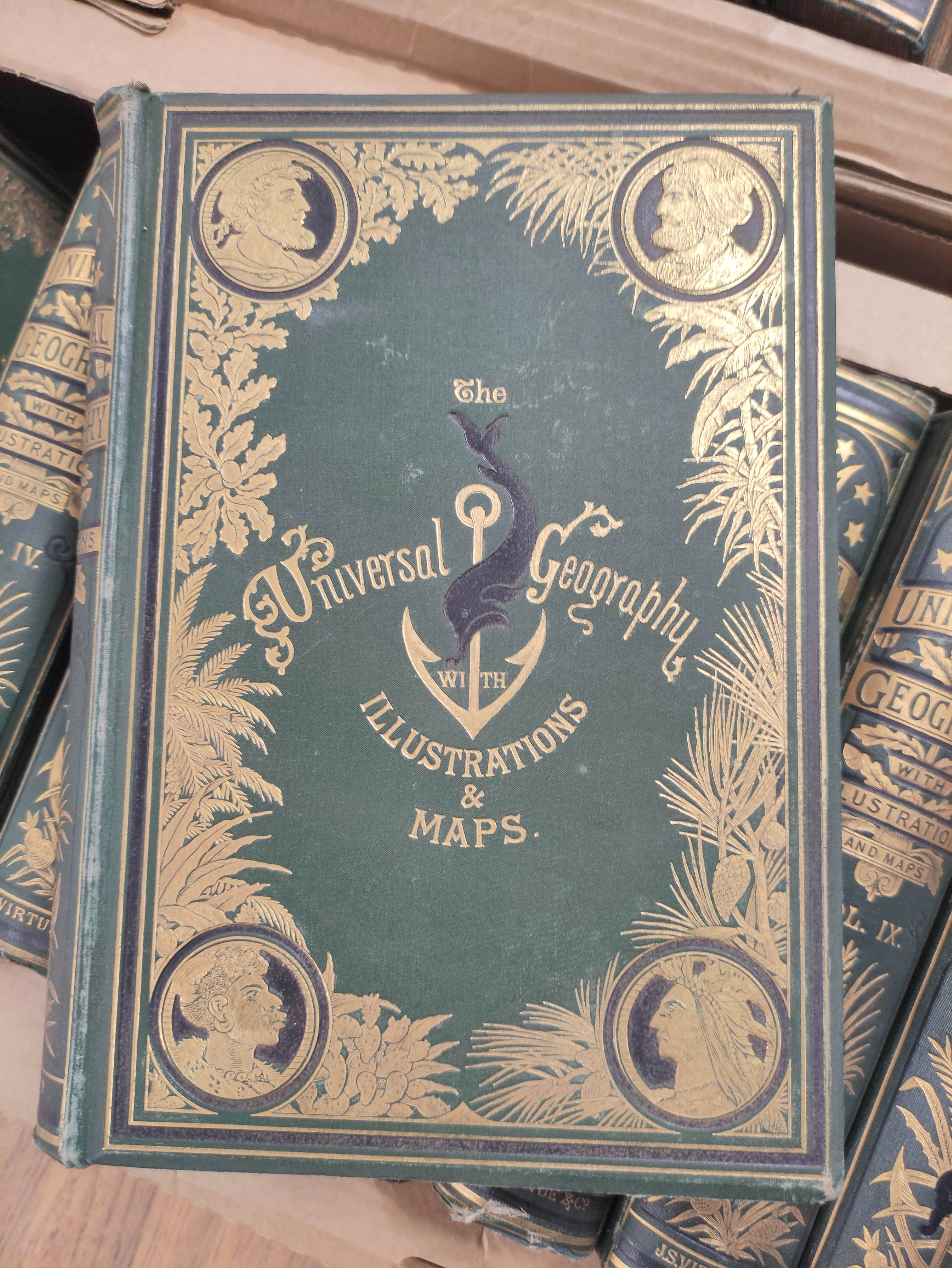 VIRTUE & CO. (Pubs).  The Universal Geography. Vols. 1 to 19. Many maps, plates & illus. Royal - Image 8 of 14