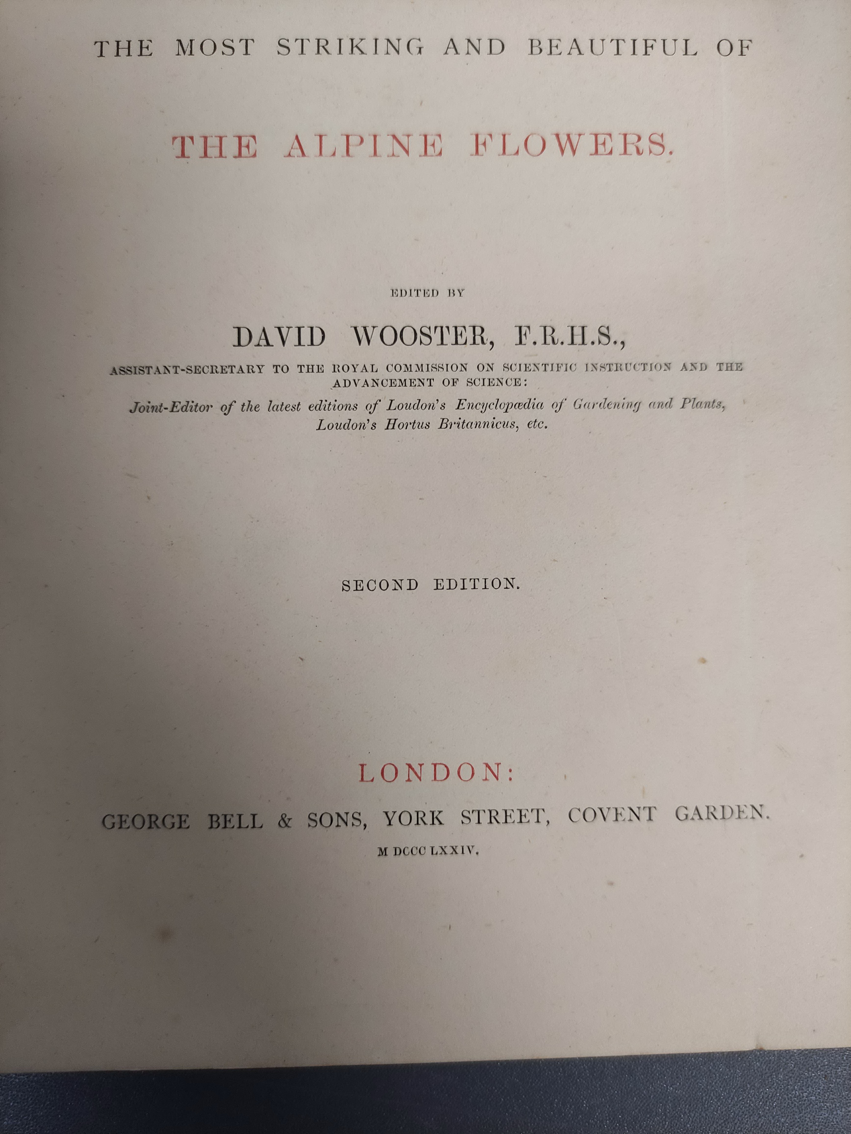 WOOSTER DAVID.  Alpine Plants. 2 vols. (First & Second Series). Many good col. plates. Quarto. Orig. - Image 9 of 10