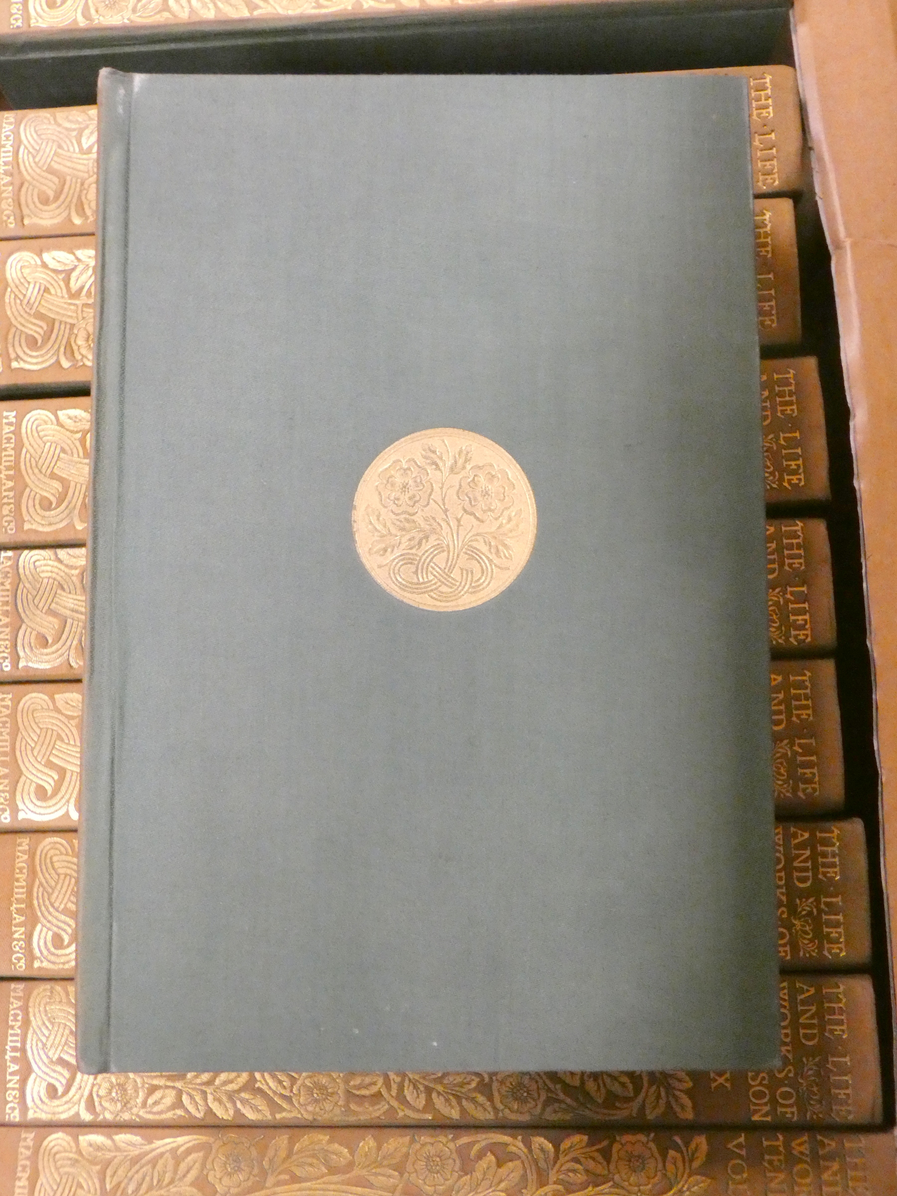 TENNYSON LORD.  The Life & Works. Edition Deluxe. The set of 12 vols. Frontis. Orig. green cloth, - Image 5 of 17