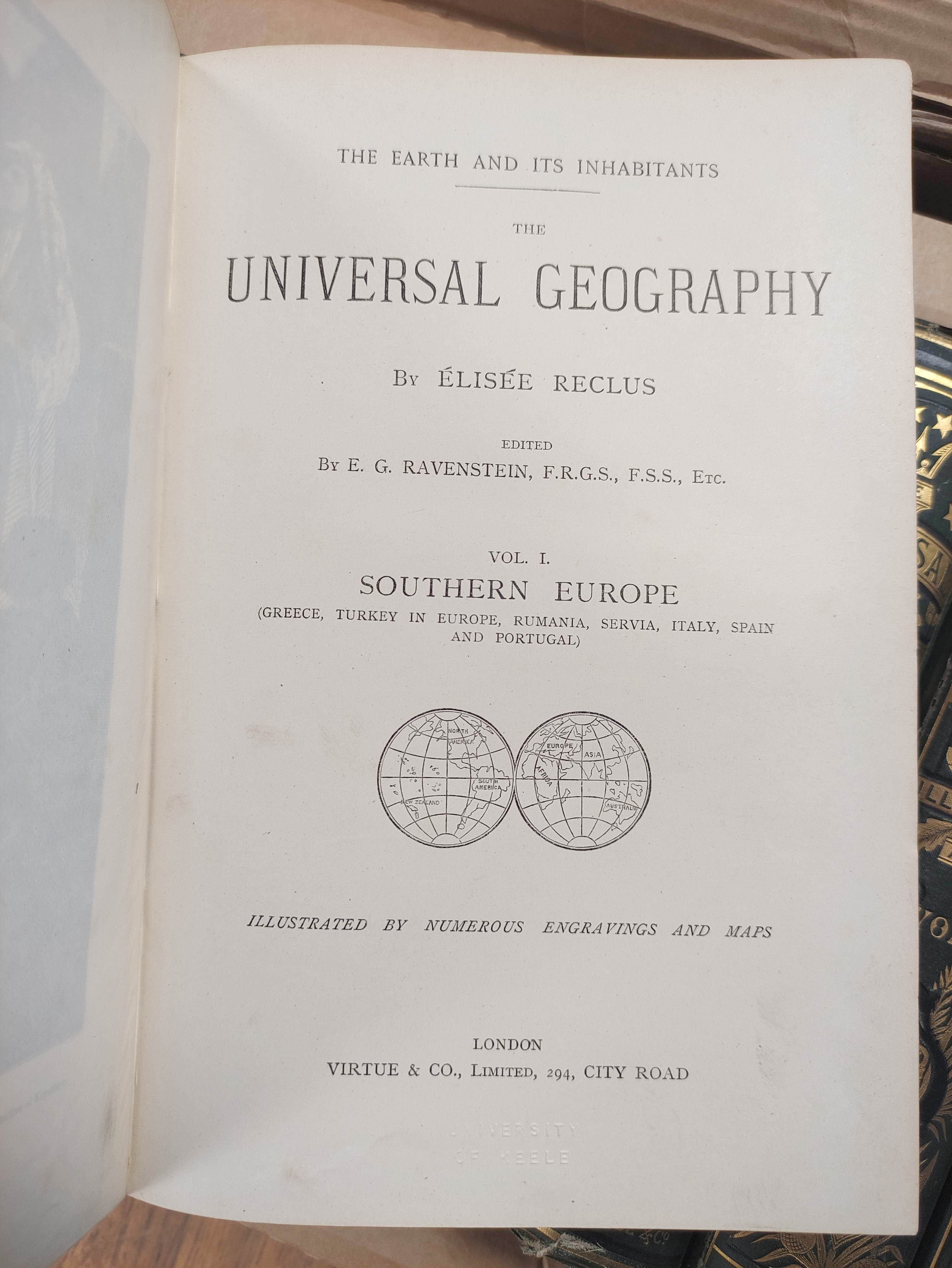 VIRTUE & CO. (Pubs).  The Universal Geography. Vols. 1 to 19. Many maps, plates & illus. Royal - Image 9 of 14