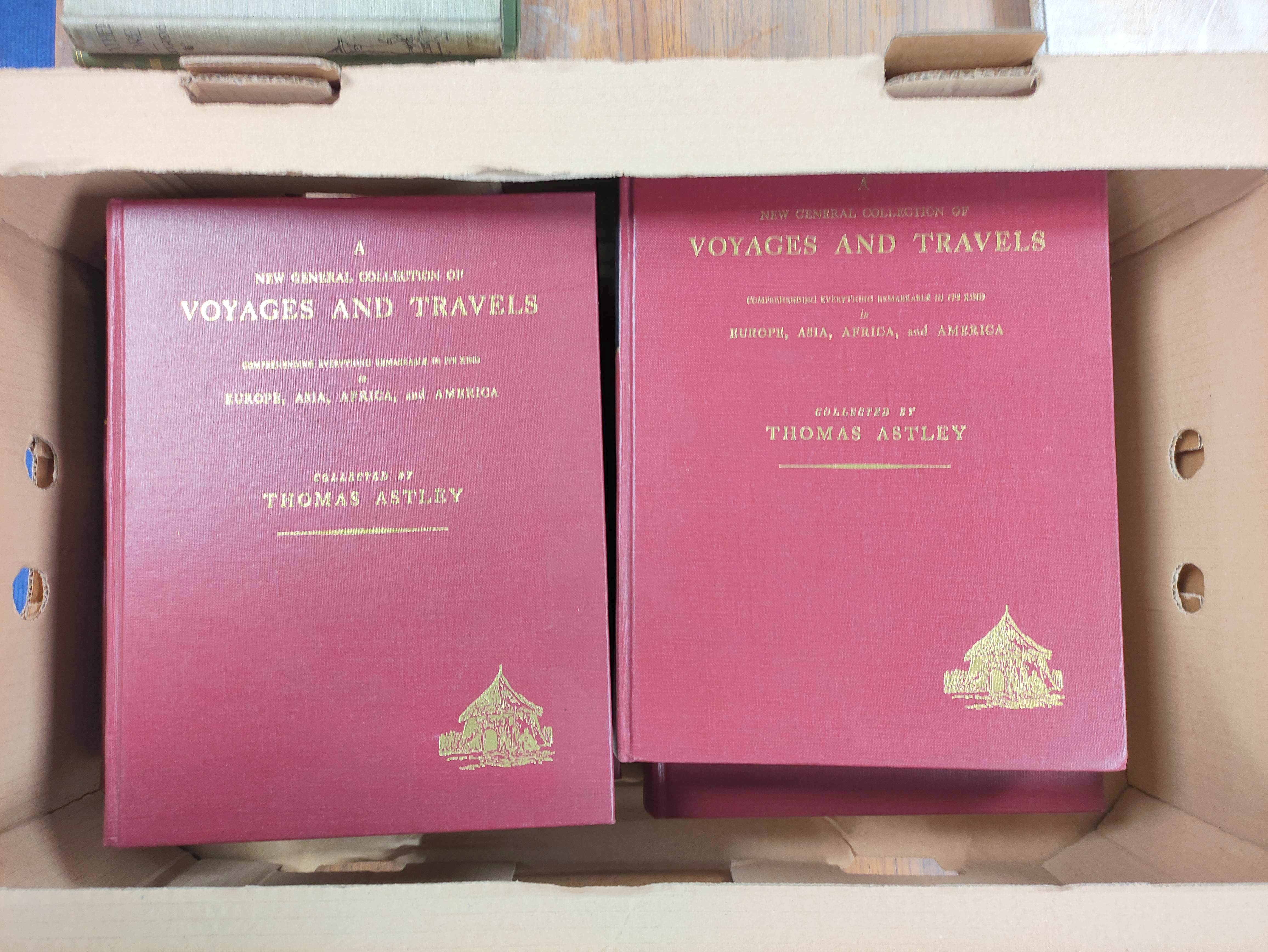 ASTLEY THOMAS.  A New General Collection of Voyages & Travels. 4 vols. Quarto. Orig. maroon cloth.