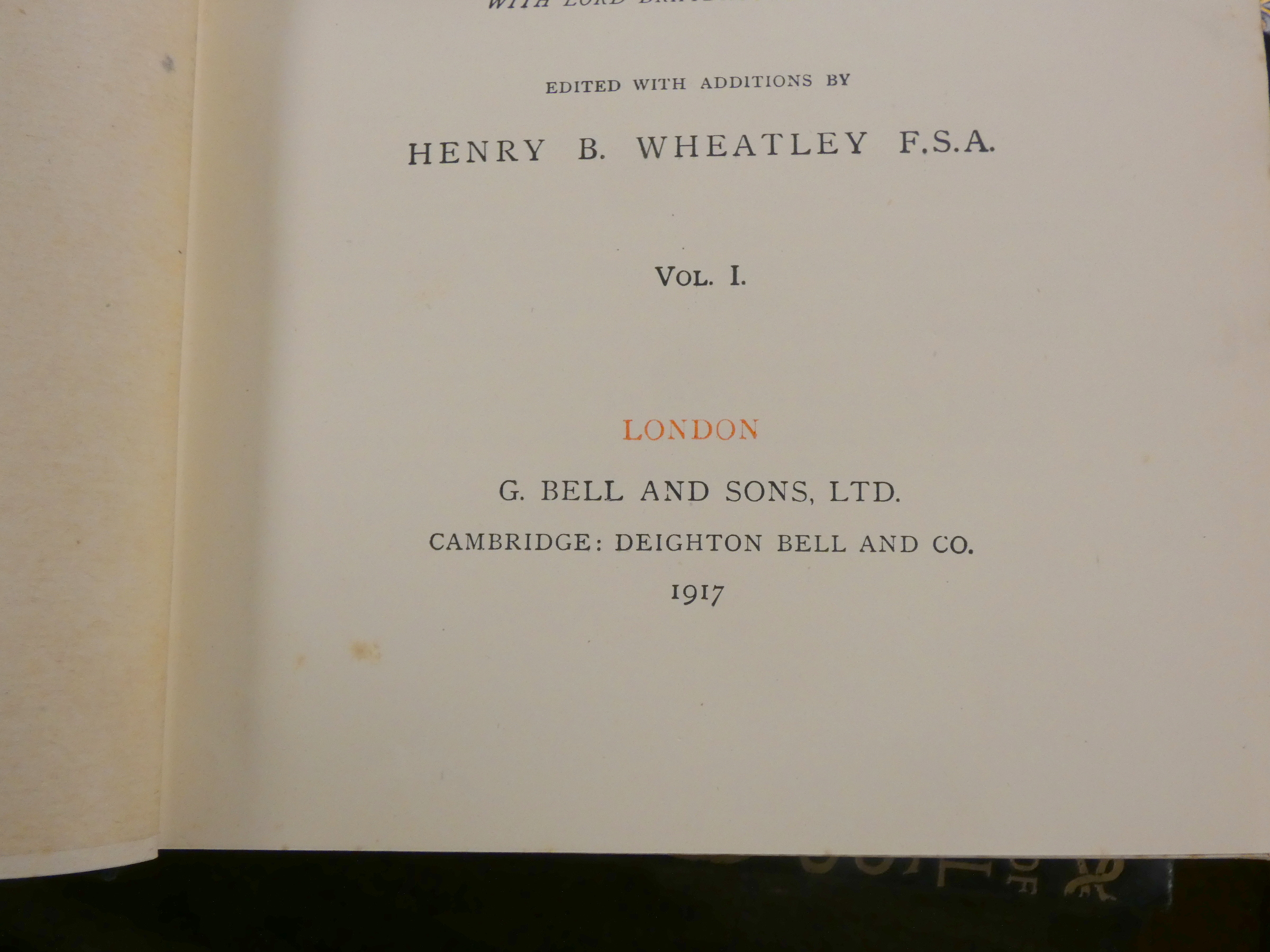 PEPYS SAMUEL.  The Diary with Pepysiana & Index, ed. by H. B. Wheatley. 10 vols. Illus. Orig. blue - Image 4 of 8