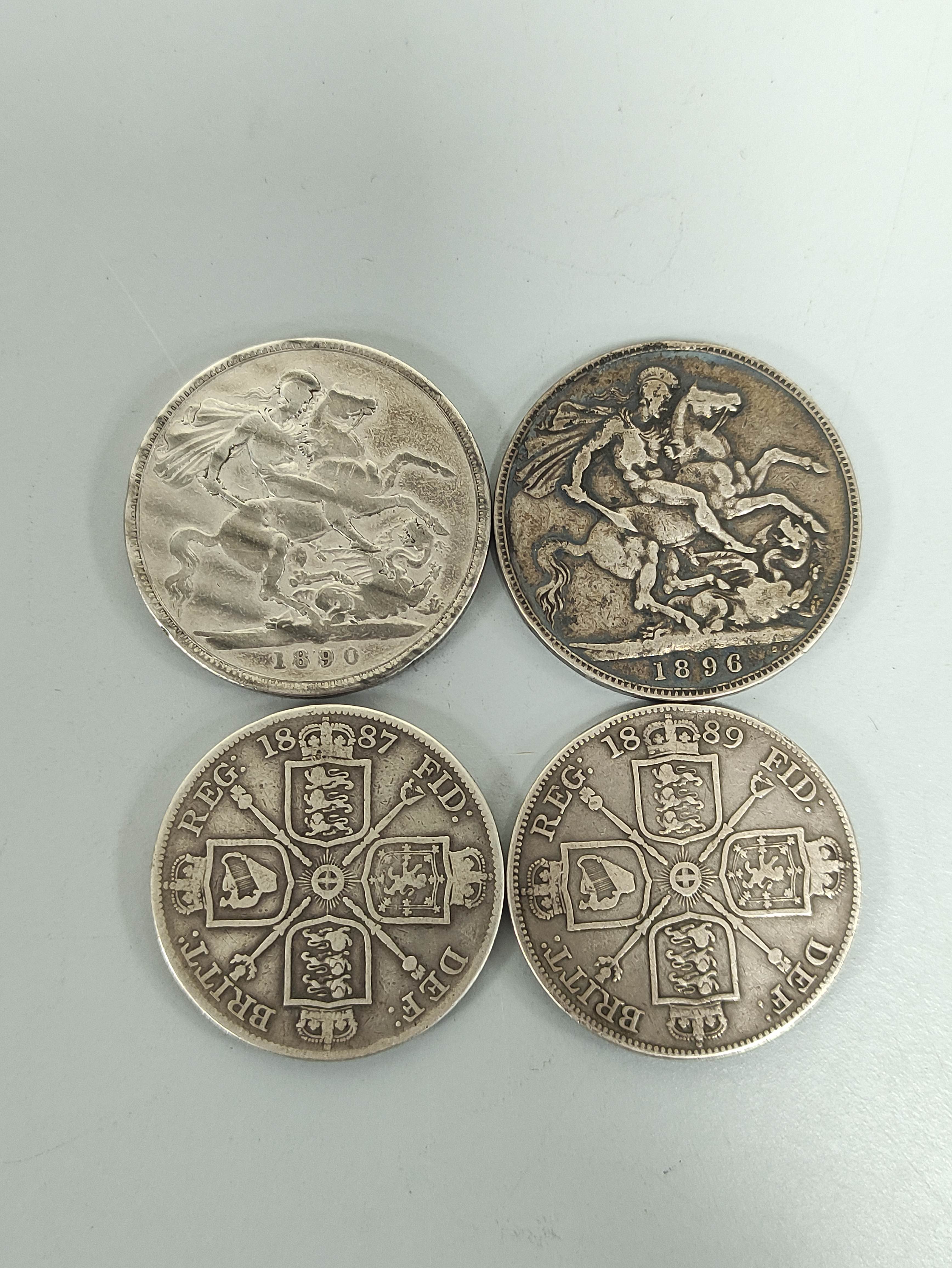 United Kingdom. Victoria. Four silver coins comprising of an 1887 double florin (mintage 483,000), - Image 2 of 6