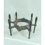 Late 19th/20th Century cast iron ship's circular rigging clamp with six belaying pins