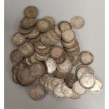 United Kingdom. Pre 1920 Victoria - George V sterling silver three pence silver collection. 126g