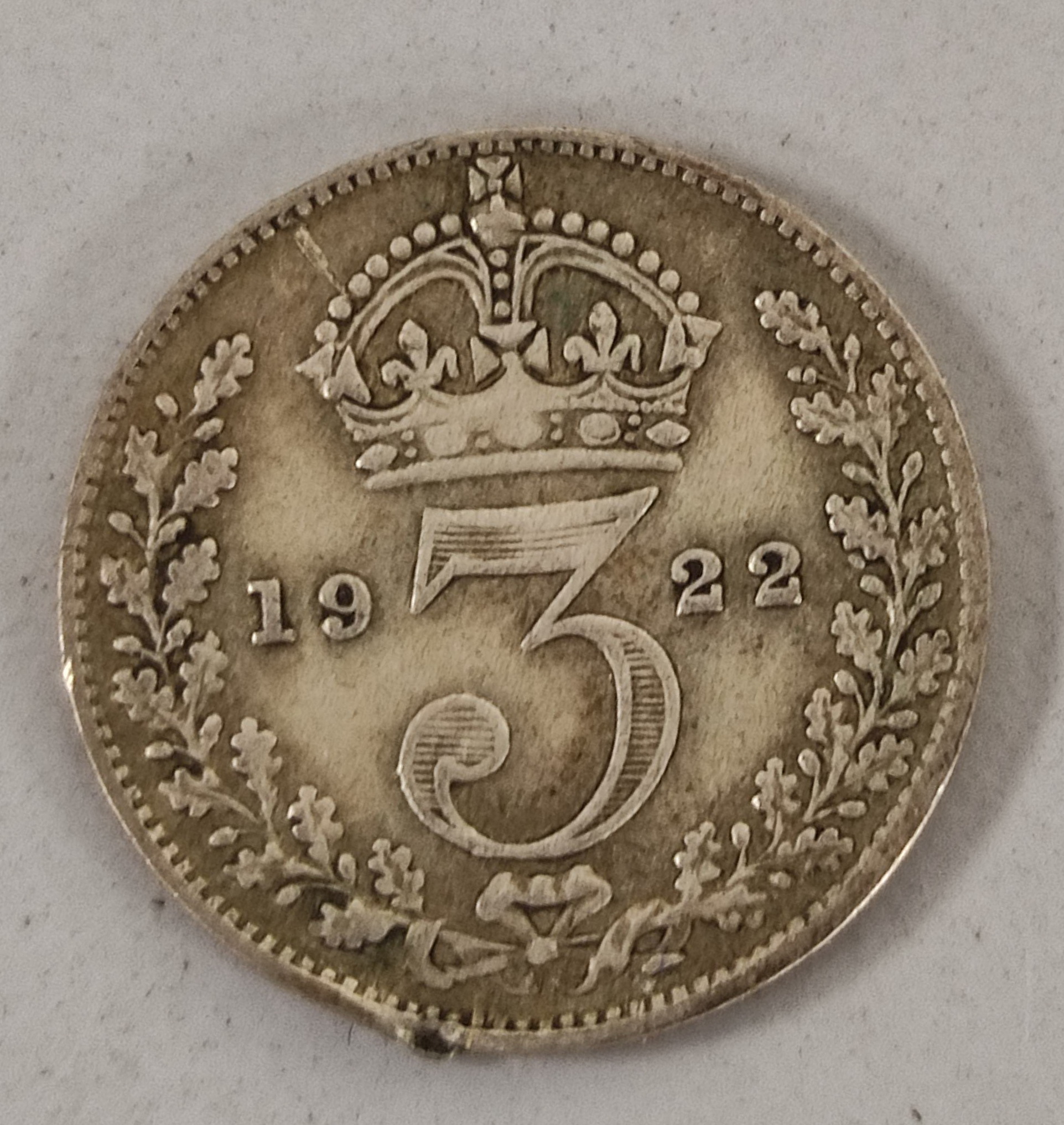 United Kingdom. 1920-1926 George V .500 grade silver three pence silver collection. 67g gross - Image 3 of 3