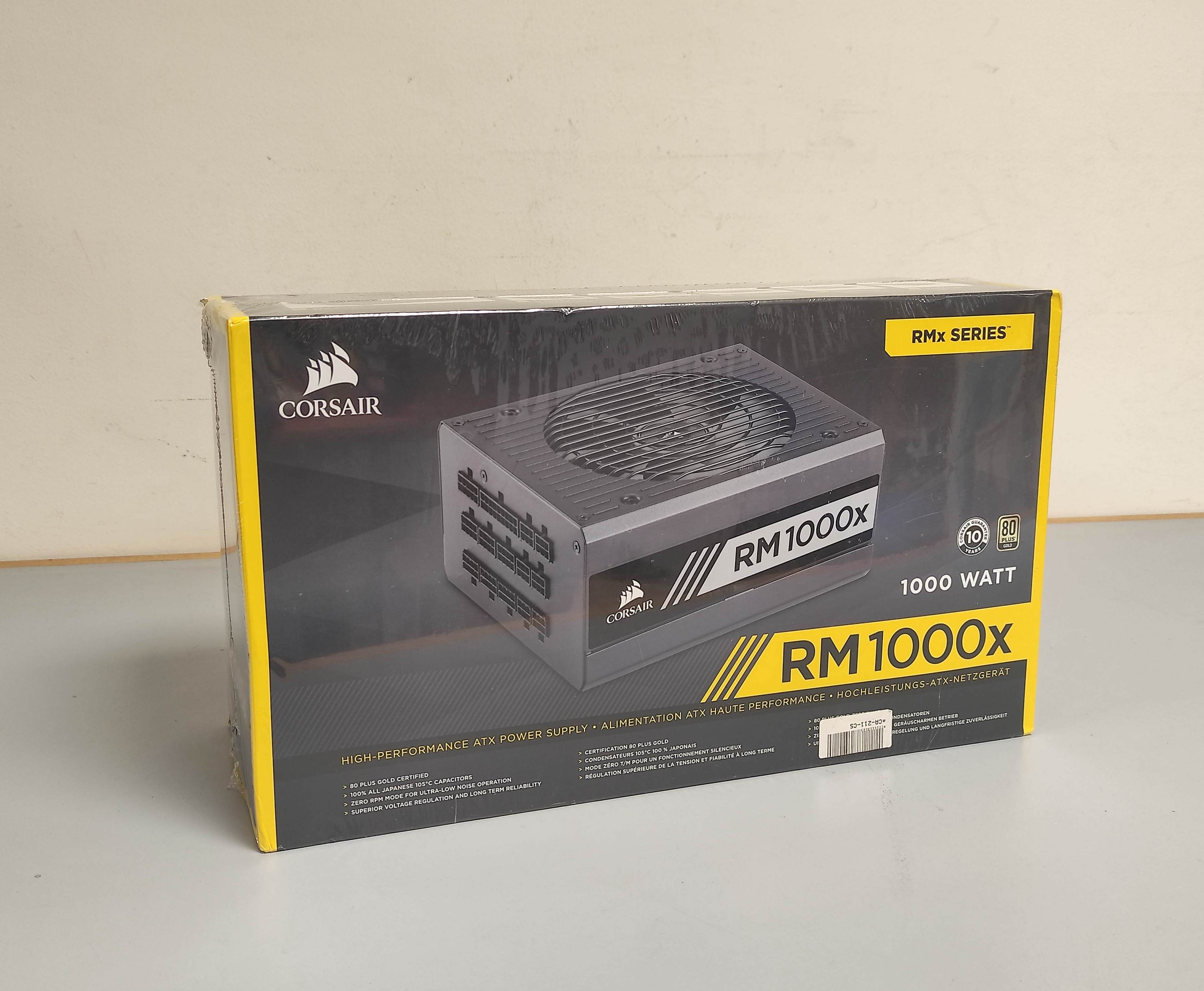 Sealed Corsair RM1000X 1000w power supply unit.