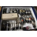 Tray of radio valves to include Osran BVA, Marconi, Ken-Rad 606, Marconi valve BVA, etc (24)
