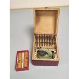 Watchmakers Tools: Vintage Favorite staking set in green enamel paint finish with a selection of