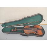 Antique late 19th century German 4/4 'Excelsior' violin after Stradivarius by Alfred Moritz of