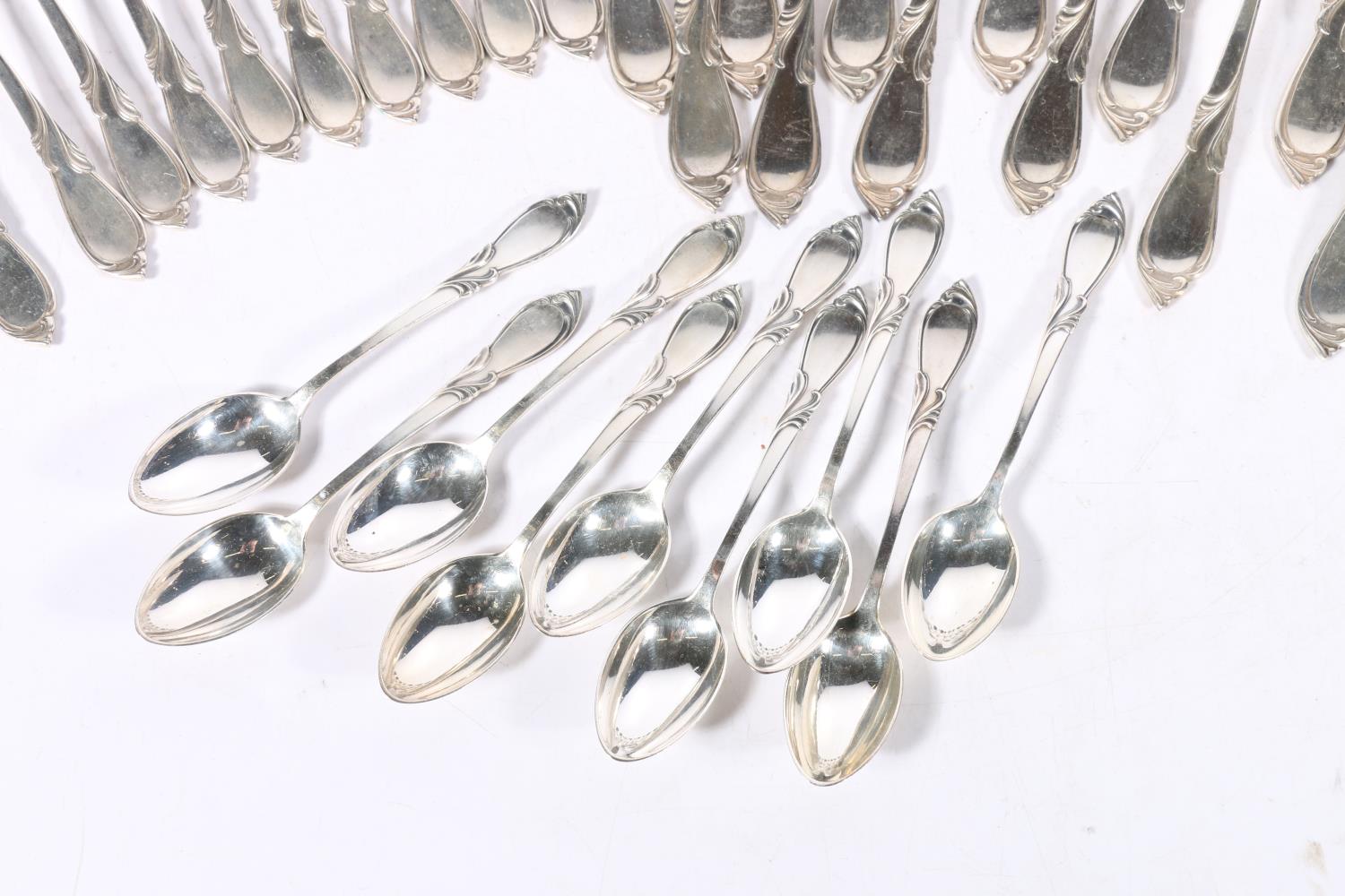 Polish 800 grade silver suite of flatware comprising twelve table spoons, twelve table forks and - Image 7 of 8