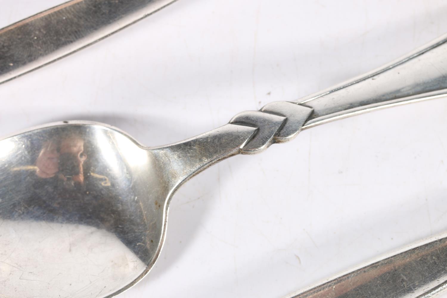 Danish silver tablespoon by Georg Jensen of Denmark, 18cm long, a Danish silver tabelspoon by - Image 2 of 7