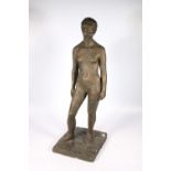 20th century plaster statue of a nude figure, unsigned, 73cm tall.