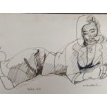 SVEN BERLIN (Brittish 1911-1999) *ARR* Bull Resting Pencil drawing, signed and dated '97 lower