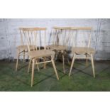 Set of 4 Ercol blonde tone 'Ercol All Purpose' model 391 dining chairs, with 'Ercol 1920-2020'