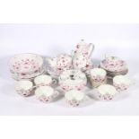 August Warnecke twenty-eight piece China Purpur patten purple and white coffee and tea set, also six