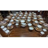 Eighty-six piece Royal Crown Derby bone china 2451 pattern Imari palate tea and coffee ware