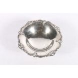 George VI silver pedestal bowl with C scroll and pierced ornamental rim by Davis, Duff & Son,