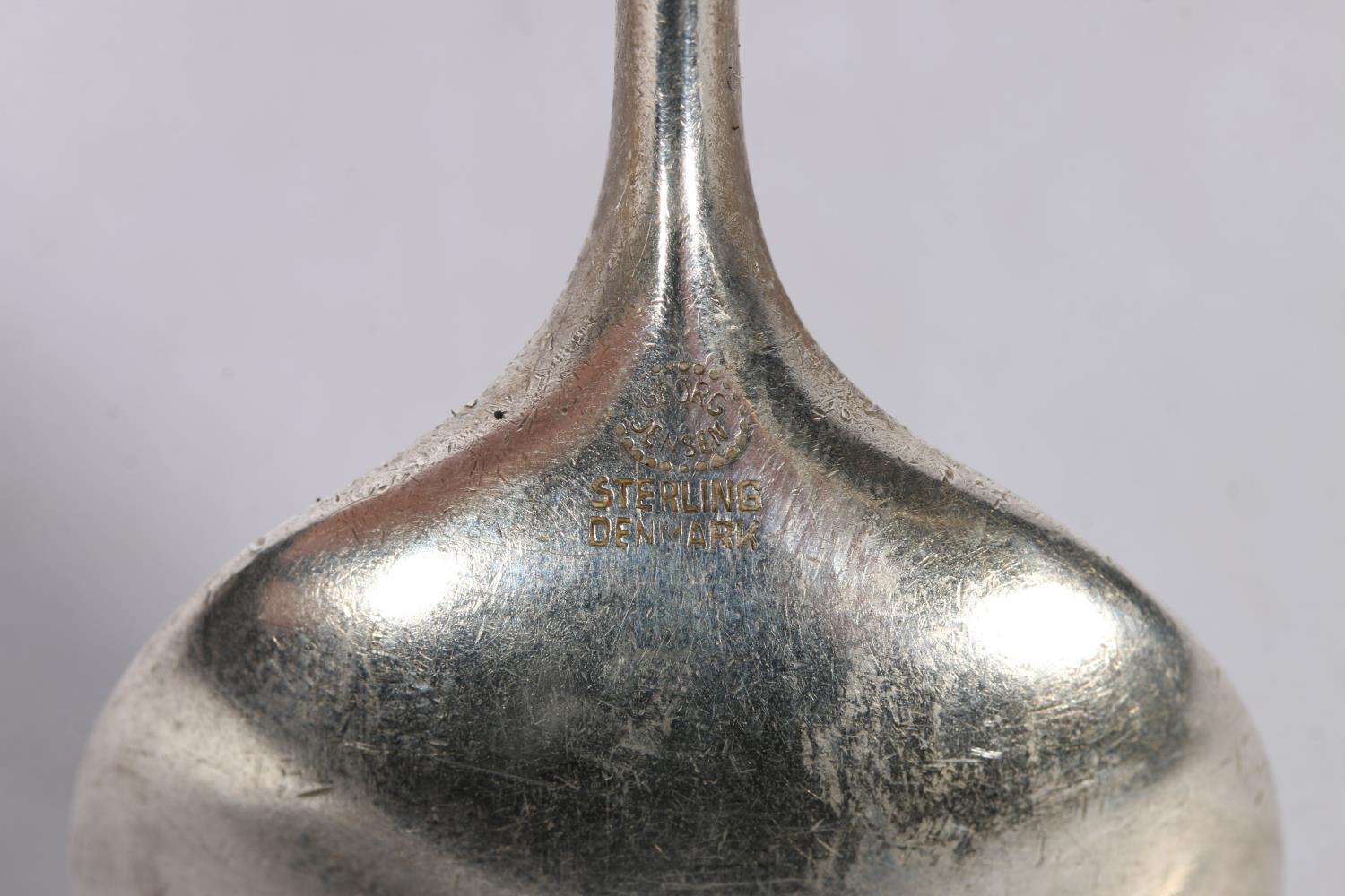 Danish silver tablespoon by Georg Jensen of Denmark, 18cm long, a Danish silver tabelspoon by - Image 5 of 7