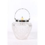 Edwardian silver mounted cut glass biscuit box by Walker and Hall, Sheffield, 1903, 23cm tall.