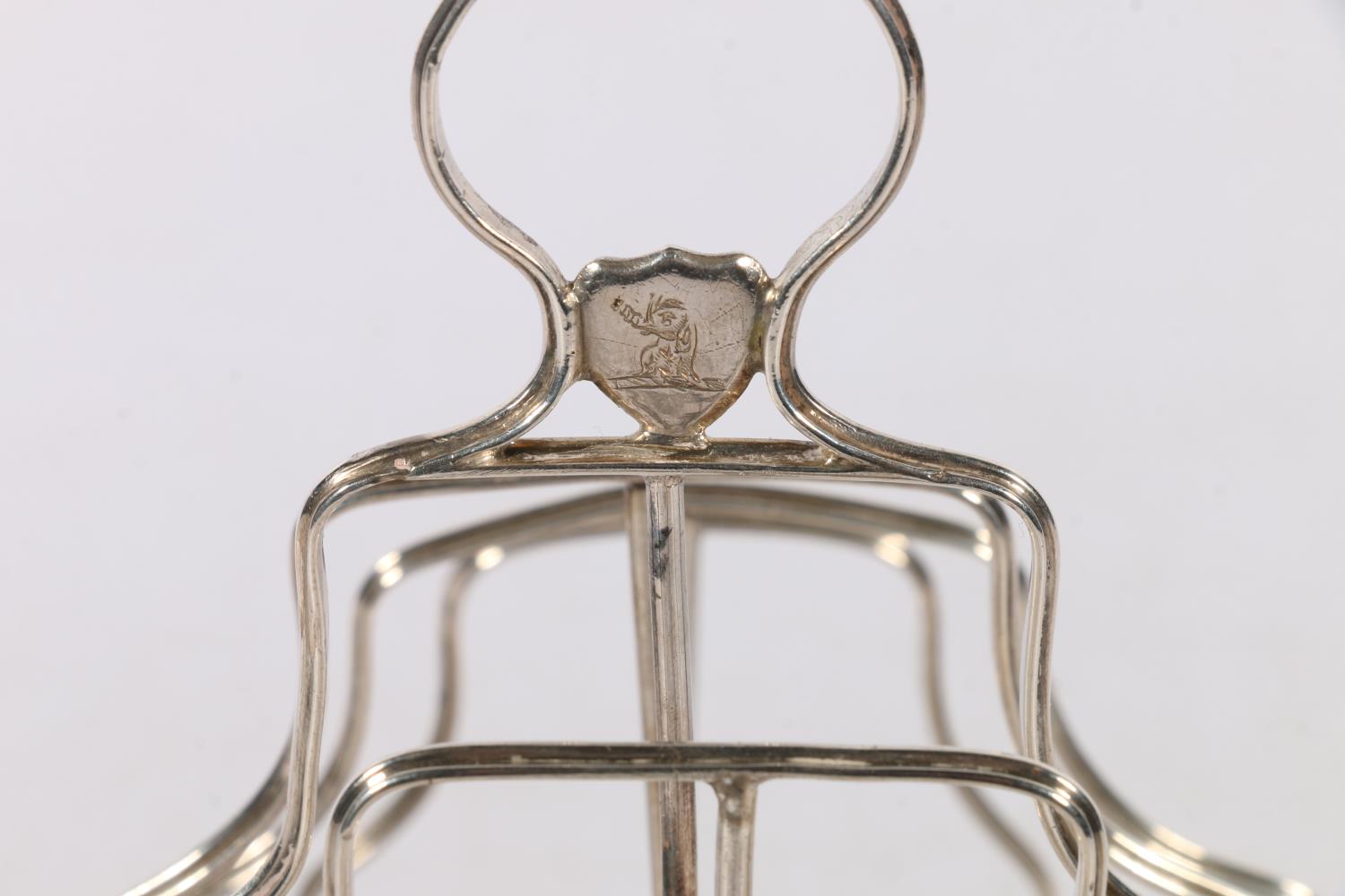 Georgian silver seven-bar toast rack by Solomon Hougham, London, 1795, 17cm long, 164g. - Image 2 of 3