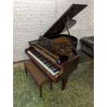 Bechstein mahogany grand piano, number 16482, on square tapering legs, 175cm.