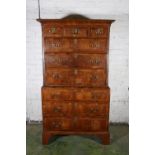 A George III mahogany chest on chest , the top with a moulded cornice over 3 short and 3 graduated