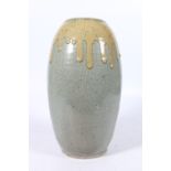 Oriental crackle and drip glazed pottery vase, 29cm tall.