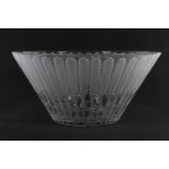 Lalique of France, a frosted glass feather pattern bowl, signed to the base, 26cm diameter.