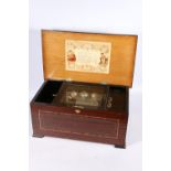 19th century Swiss music box playing 10 airs including the Belle of New York, striking on three