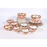 Twenty-eight Royal Crown Derby 2224 pattern Imari palate tea set comprising sugar bowl, saucers,