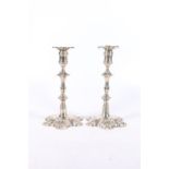 Pair of Georgian silver candlesticks in the manner of William Cafe, makers mark [I pellet S]