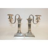 Pair of Edward VII silver dwarf candlesticks by Goldsmiths & Silversmiths Co Ltd, London 1902, 16h