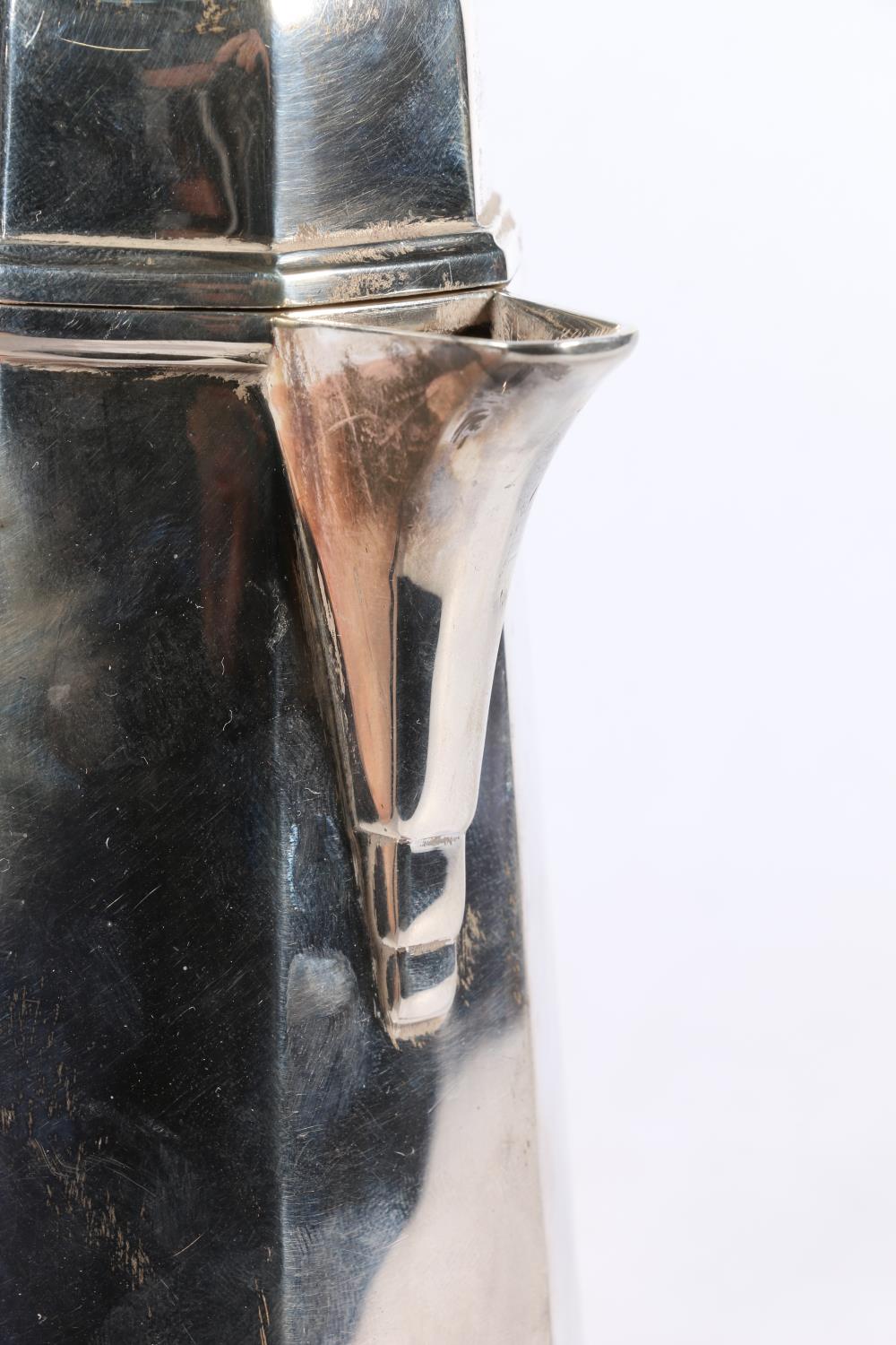 George VI silver café au lait pot by Jay, Richard Attenborough Co Ltd, Chester, 1937, 22cm tall, - Image 3 of 5