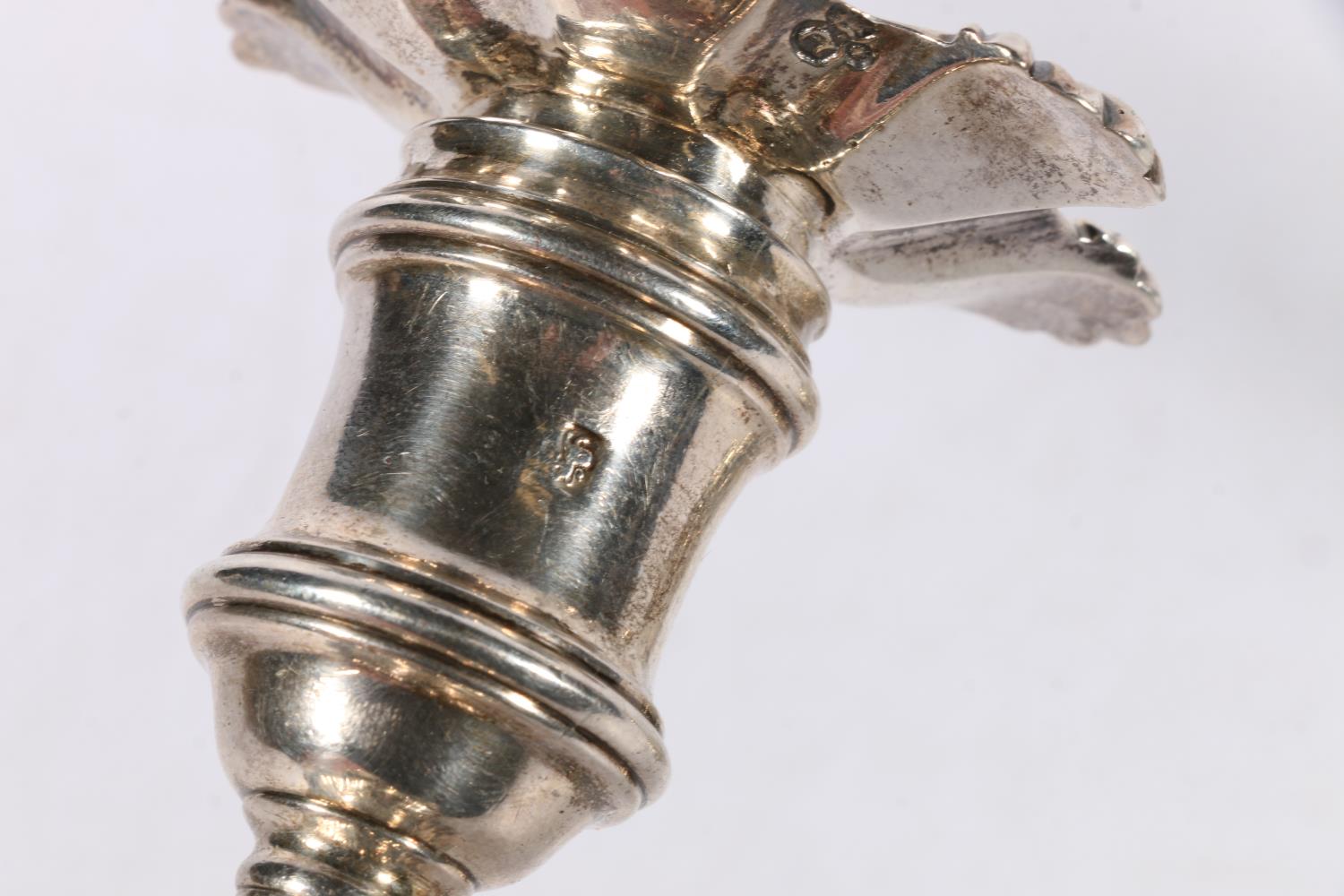 Pair of Georgian silver candlesticks in the manner of William Cafe, makers mark [I pellet S] - Image 6 of 7