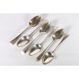 Pair of silver table spoons by Joseph Walley, Chester 1789, a pair of oar pattern silver tablespoons