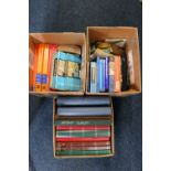 Philatelic material to include empty albums and stockbooks, hinges, mounts, catalogues etc. (3 boxes