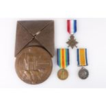 Medals of 3-6863 Private Charles Petrie of the 10th Battalion Gordon Highlanders comprising WWI