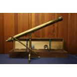 Trotter of Glasgow brass telescope 'Nesthill' and stand in original fitted wooden boxed, the