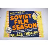 Sovexportfilm & Plato Films Ltd, Soviet Film Season advertising poster, held at the Palace Theatre