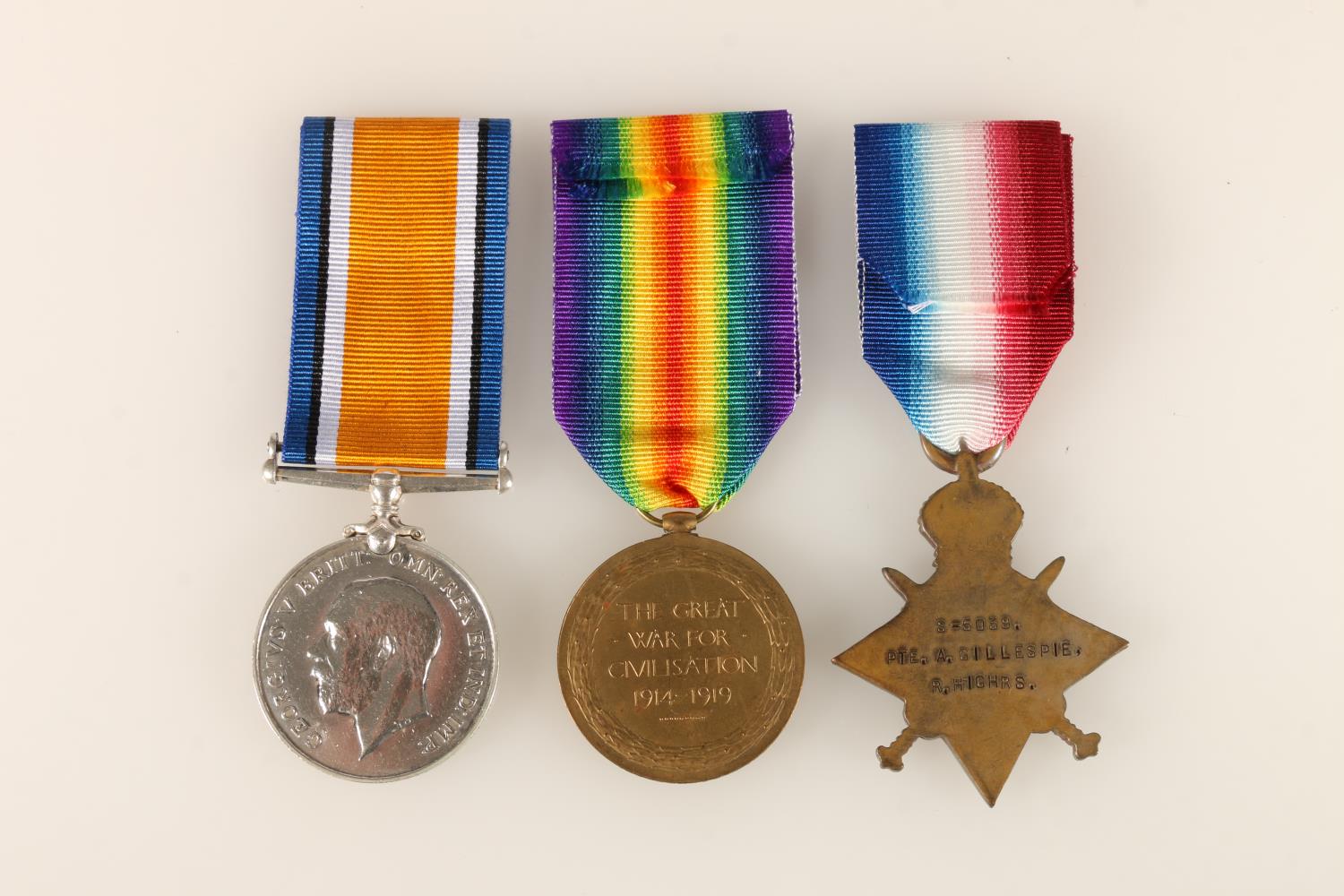 Medals of S/5039 Private Allan Gillespie of the 2nd Battalion Black Watch Royal Highlanders - Image 2 of 2