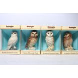 BENEAGLES, a set of four Series of Scottish Owls blended whisky decanters including Short Eared Owl,